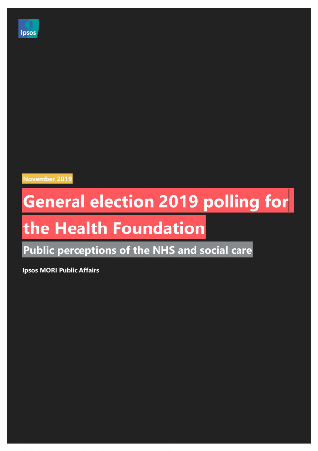 Front cover image for December 2019 Health Foundation report, Public perceptions of health and social care