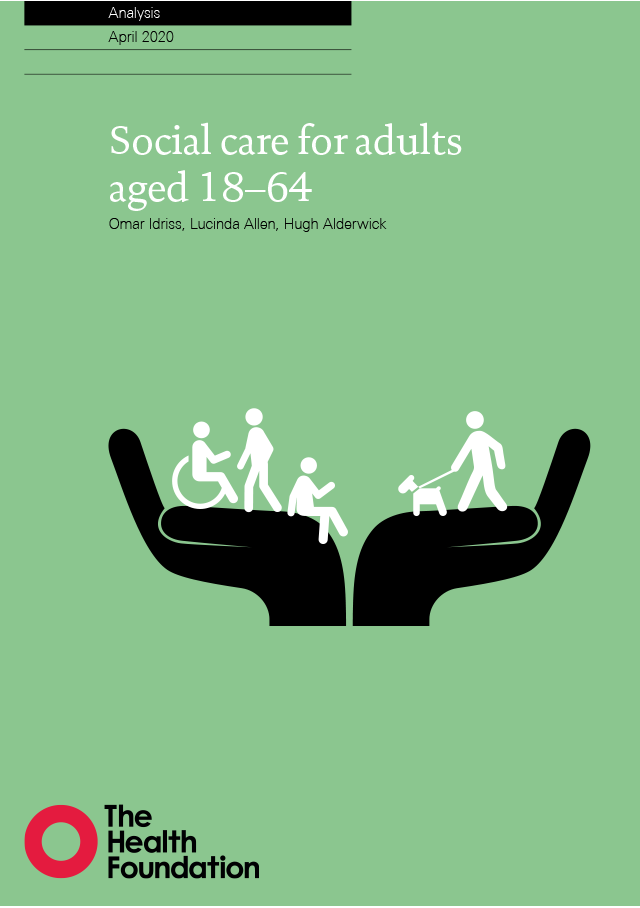Front cover of social care for adults aged 18-64