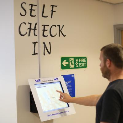 Patient doing self check in