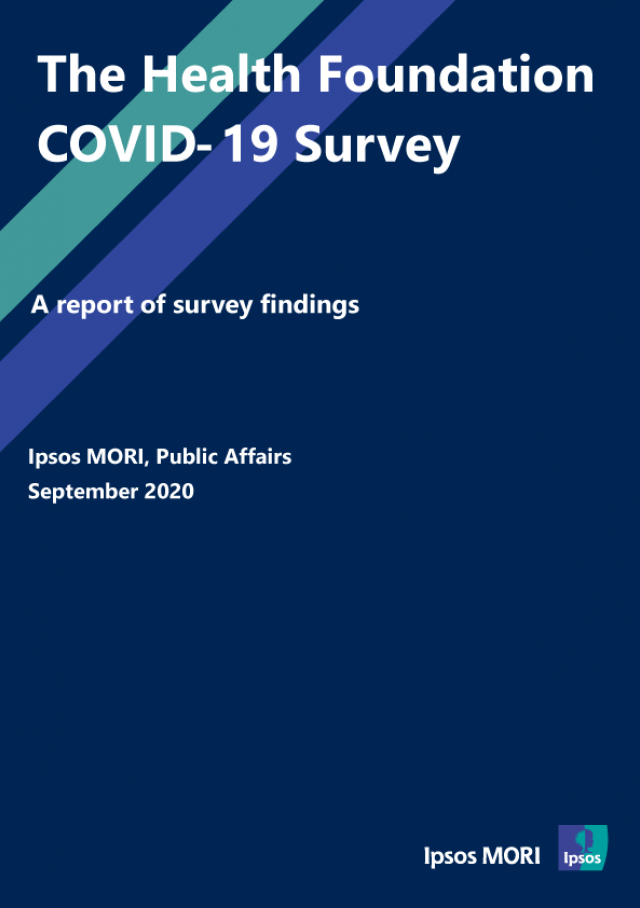 Front cover of Health Foundation July 2020 polling report by Ipsos MORI
