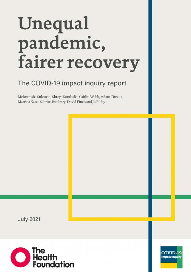 Front cover from COVID-19 impact inquiry report
