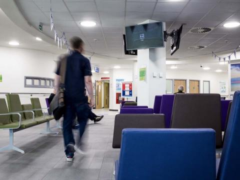 Photo of an empty hospital waiting room