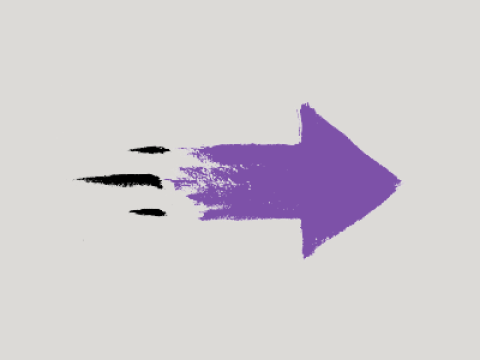 Graphic showing purple arrow