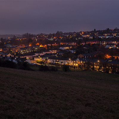 Photo of town at night