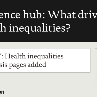 Healthy lives health inequalities evidence hub image