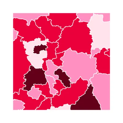Abstract graphic of a choropleth map (zoomed in)