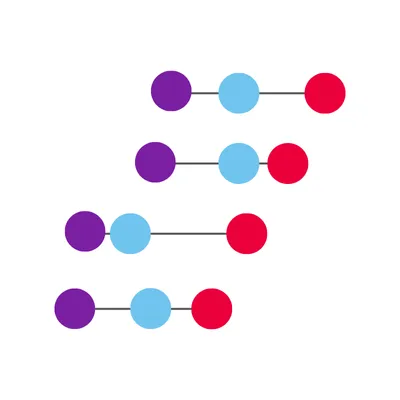 abstract graphic of a connected dot plot