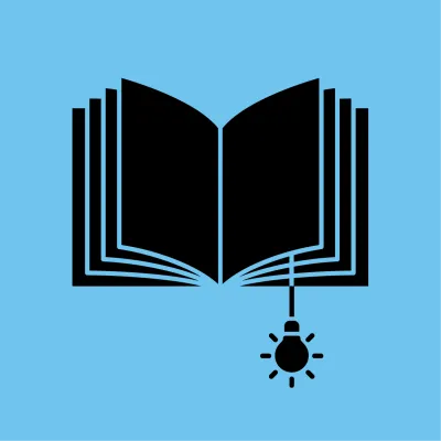 Blue and black education graphical icon