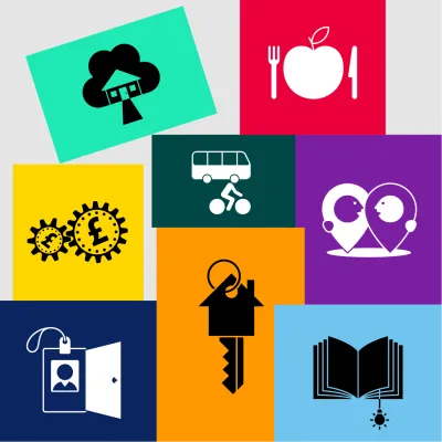 Building blocks graphical icon
