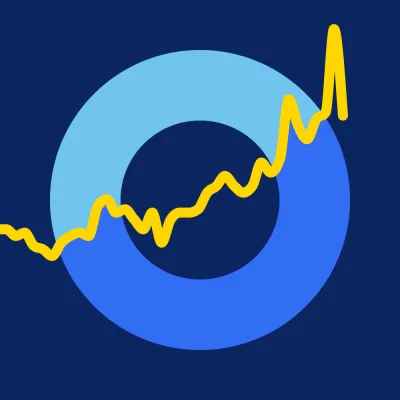 Decorative image showing upward line over roundel